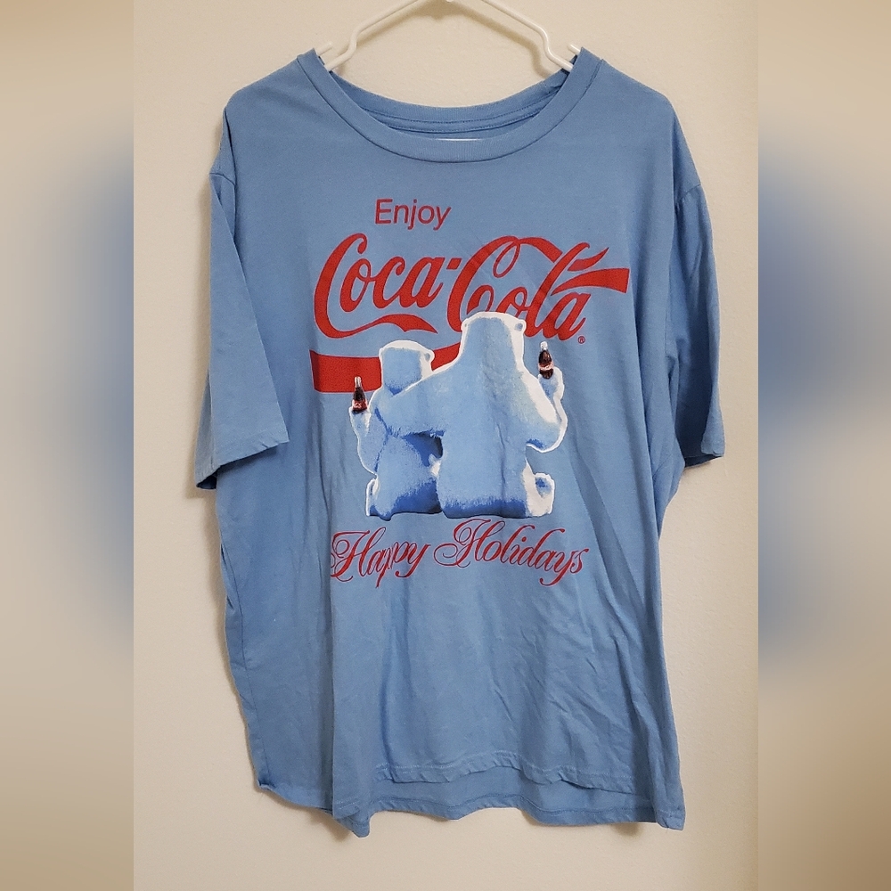 Coca-Cola Polar Bear Happy Holiday's T-Shirt Size 2X Retro Christmas